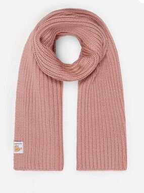 LANVIN AUTHENTIC NEW CHUNKY KNIT SCARF IN OLD PINK 100% LANA WOOL